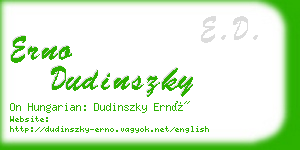 erno dudinszky business card